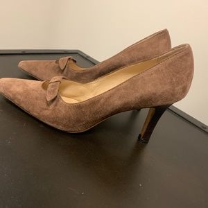 Manolo Blahnik Suede Heels Brown 40 1/2